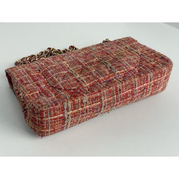 Chanel Classic Medium Multicolor Tweed Double Flap Shoulder Bag B-5 - Picture 10 of 16
